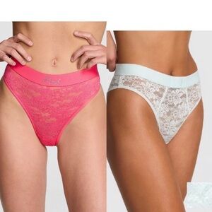Bundle of 2 PINK Victoria's Secret Brazilian Lace Panties.